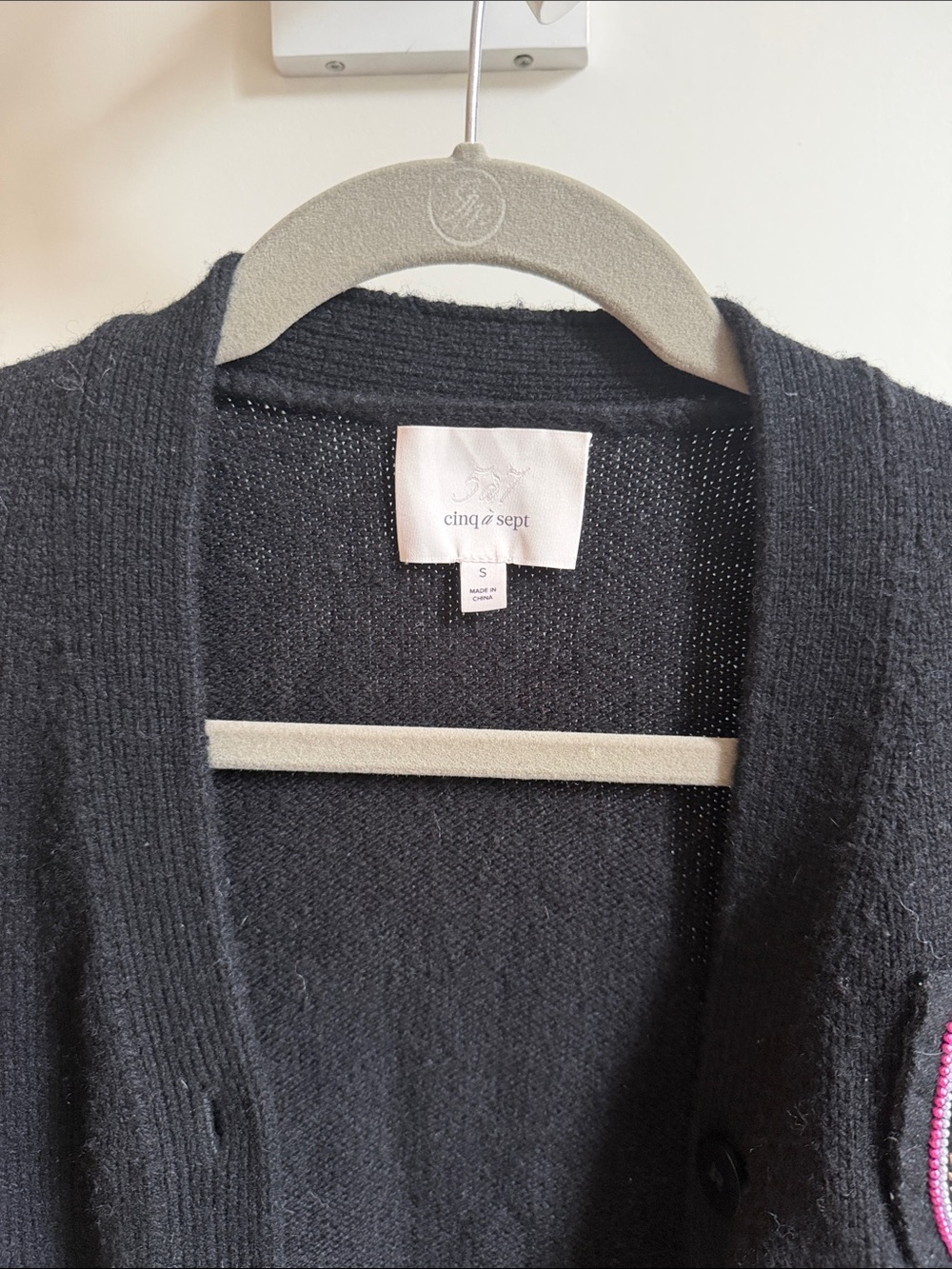 cinq a sept Black Embellished Women's Cardigan - Picture 2 of 3
